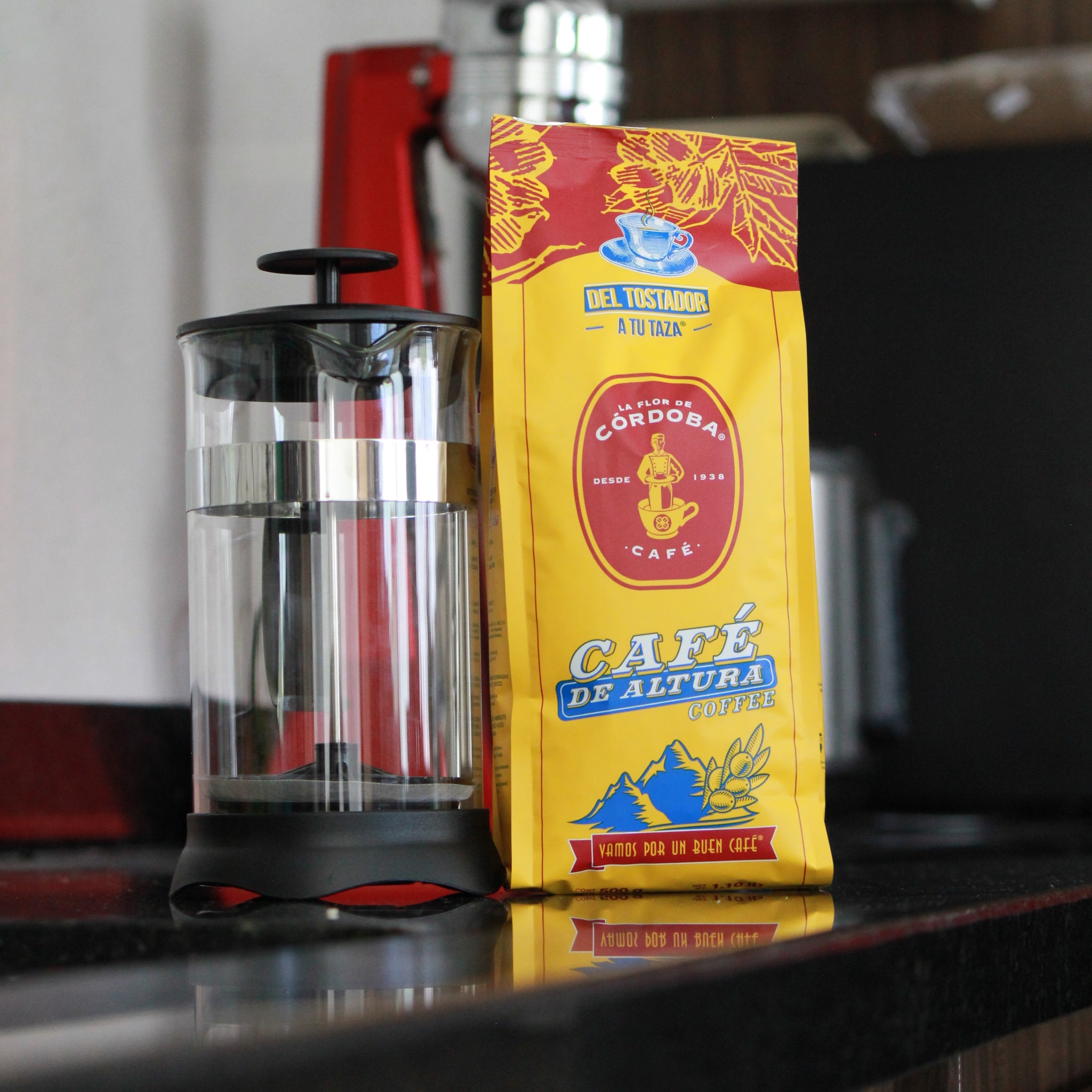 Kit Taza LFDC + Prensa Francesa Café La Flor de Córdoba